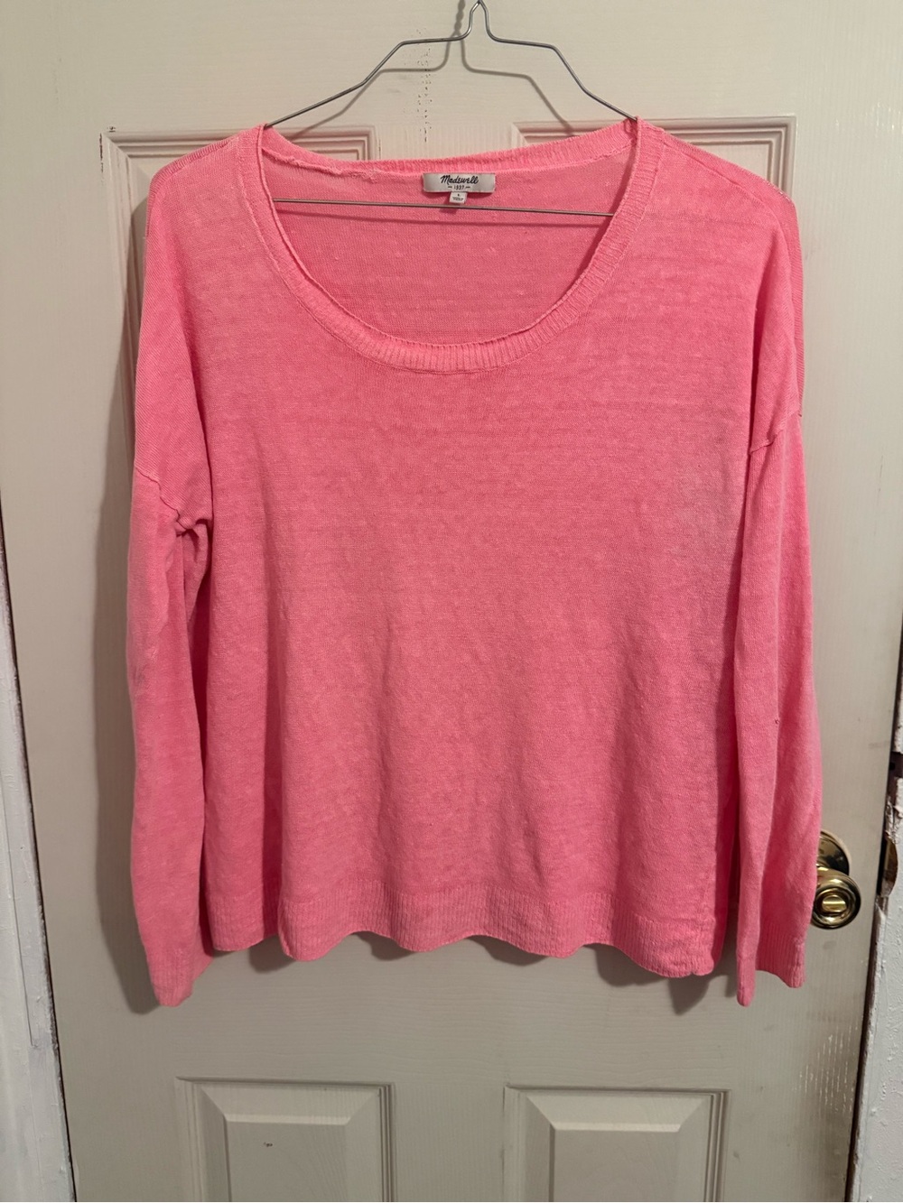 Madewell Pink Scoop Neck Lightweight Sweater